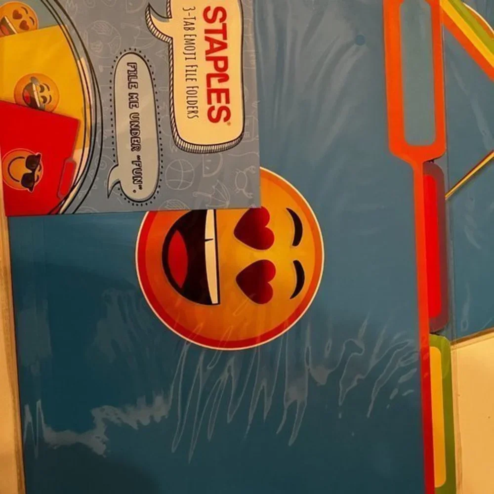 Emoji 7-Pocket Expandable File and 3 Packs of Emoji File Folders‎ (All NIP)